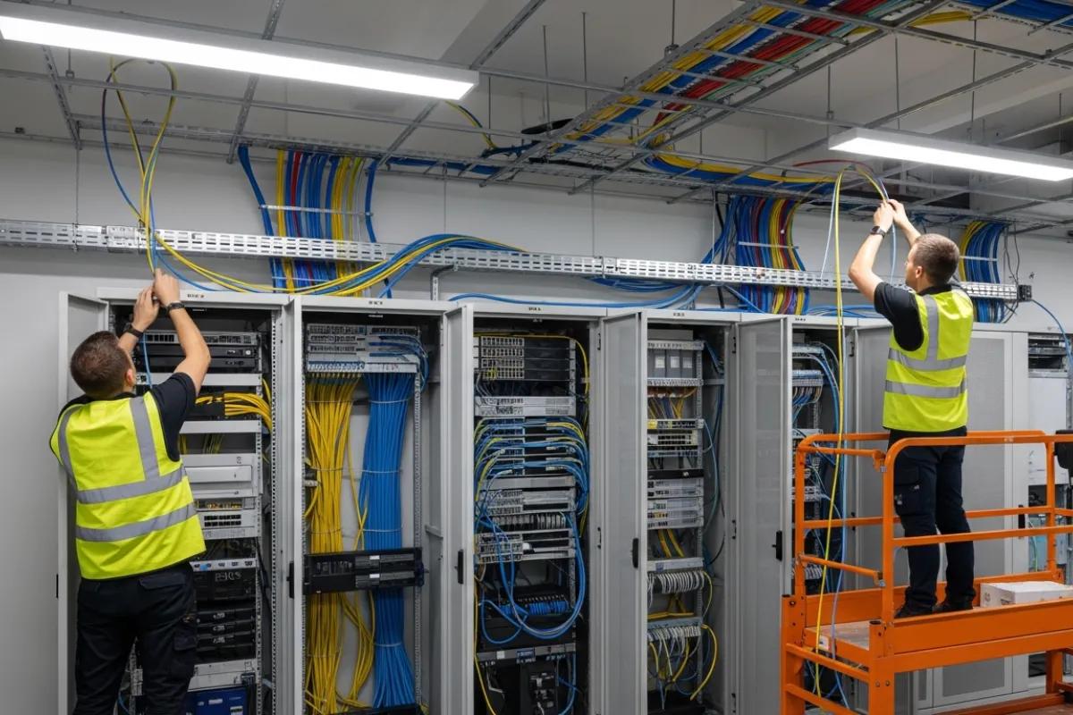 Câblage structuré et réseau informatique pour siège d'entreprise