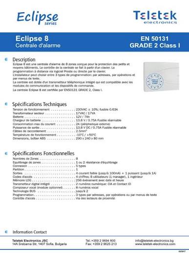 centrale anti intrusion eclips 8plus